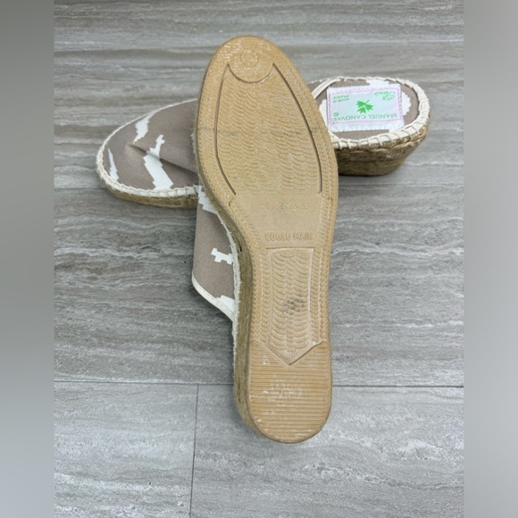 VTG NEW Manuel Canovas Espadrille Wedge Canvas Mules Size 39 US 8.5 - Picture 10 of 10